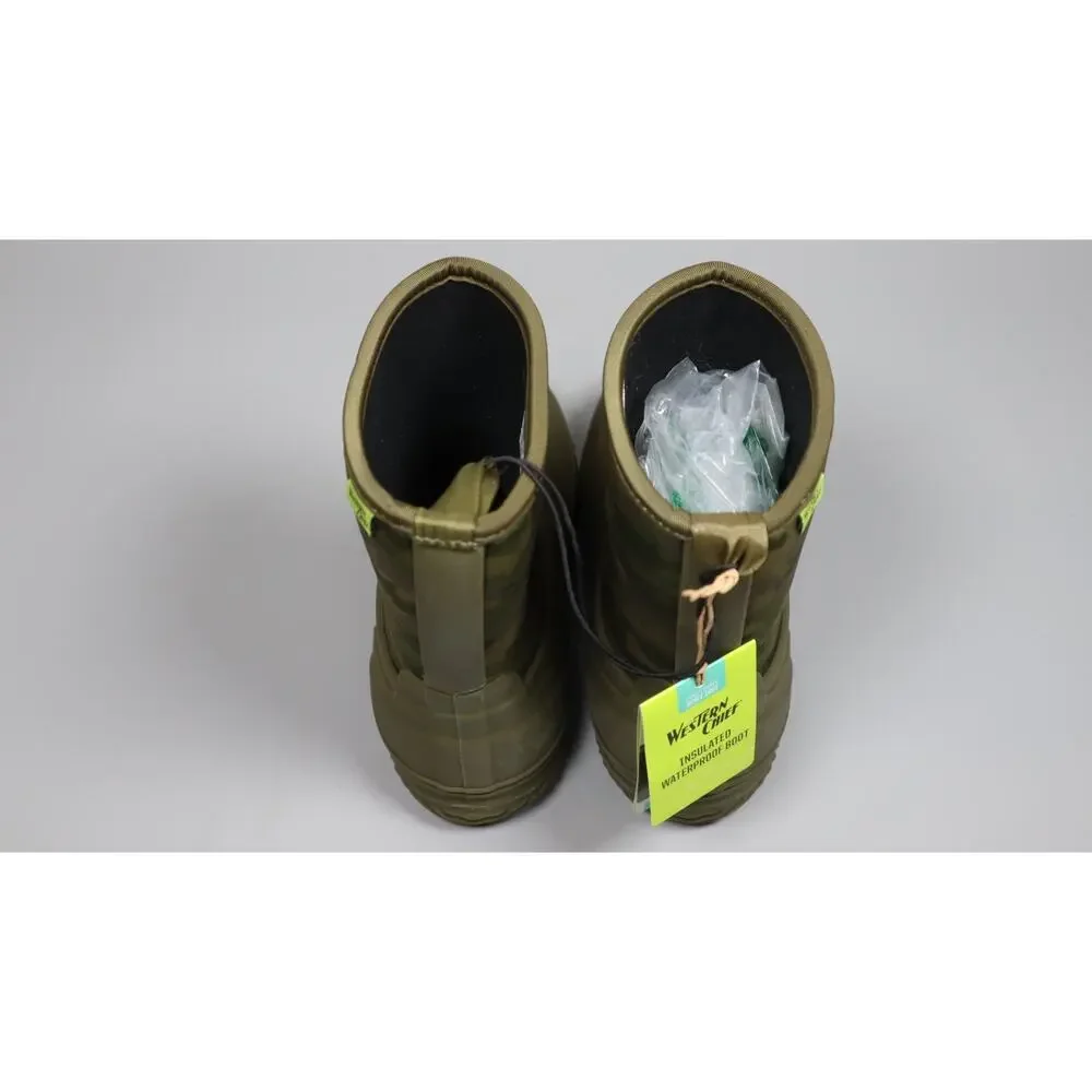 Western Chief Kids Freestyle Neoprene Rain Boots Waterprof Shoes Olive 5 Big Kid